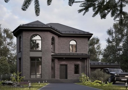 Проект дома №34/2 – классический двухэтажный кирпичный дом 194 м² с гаражом