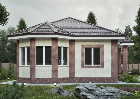 Проект одноэтажного кирпичного дома №26 – 90 м² с функциональной планировкой