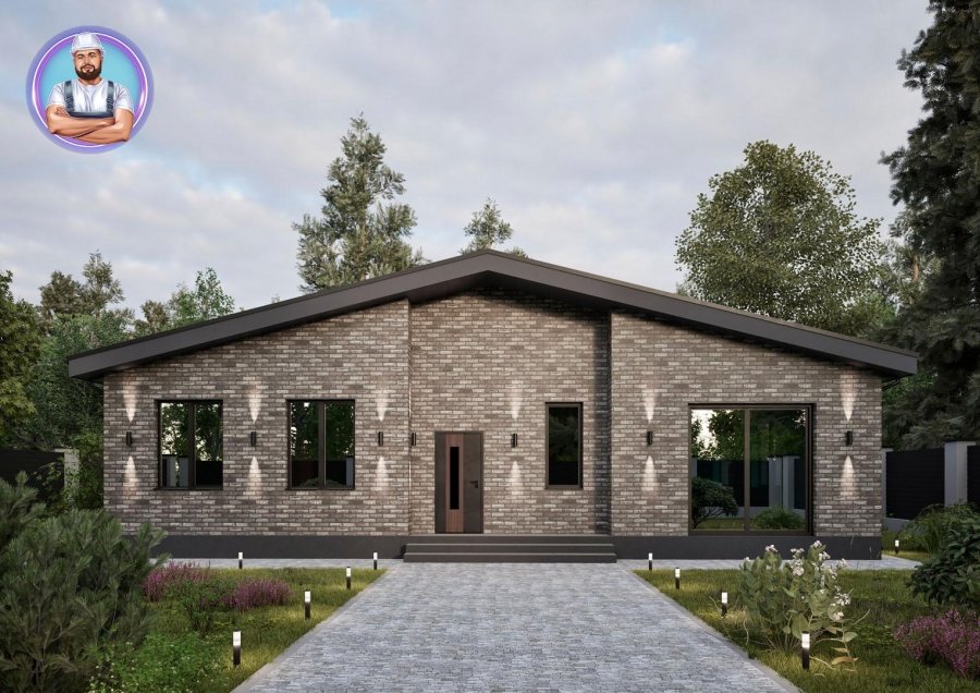 Проект одноэтажного кирпичного дома 126 м² №51/2 — уют и комфорт в одном уровне