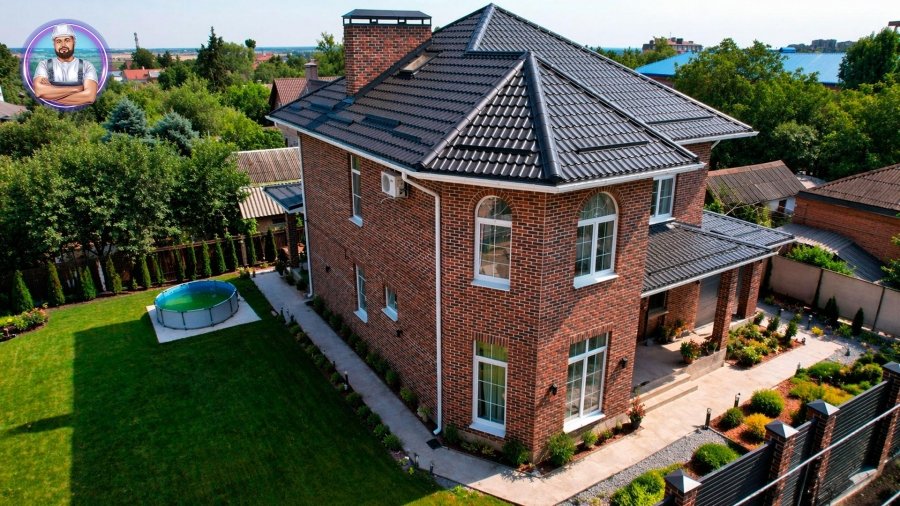 Построенный 2-х этажный кирпичный дом 209 м² на ул. Чапаева — проект под ключ от «Василич»